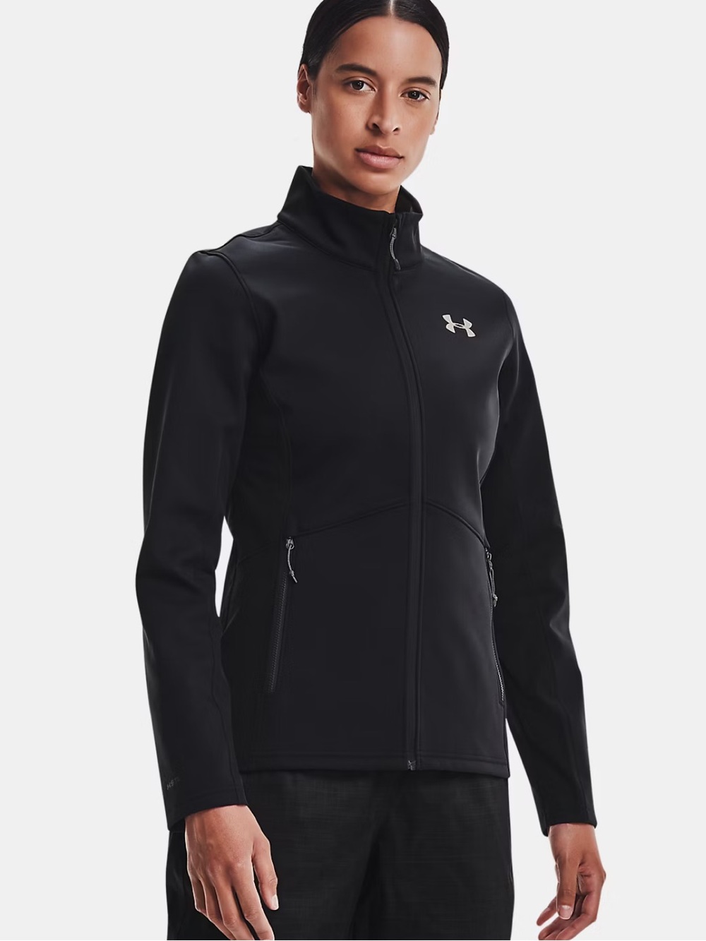 Under Armour Women's XL Slim Fit ColdGear Infrared Shield Jacket Black Zip Up